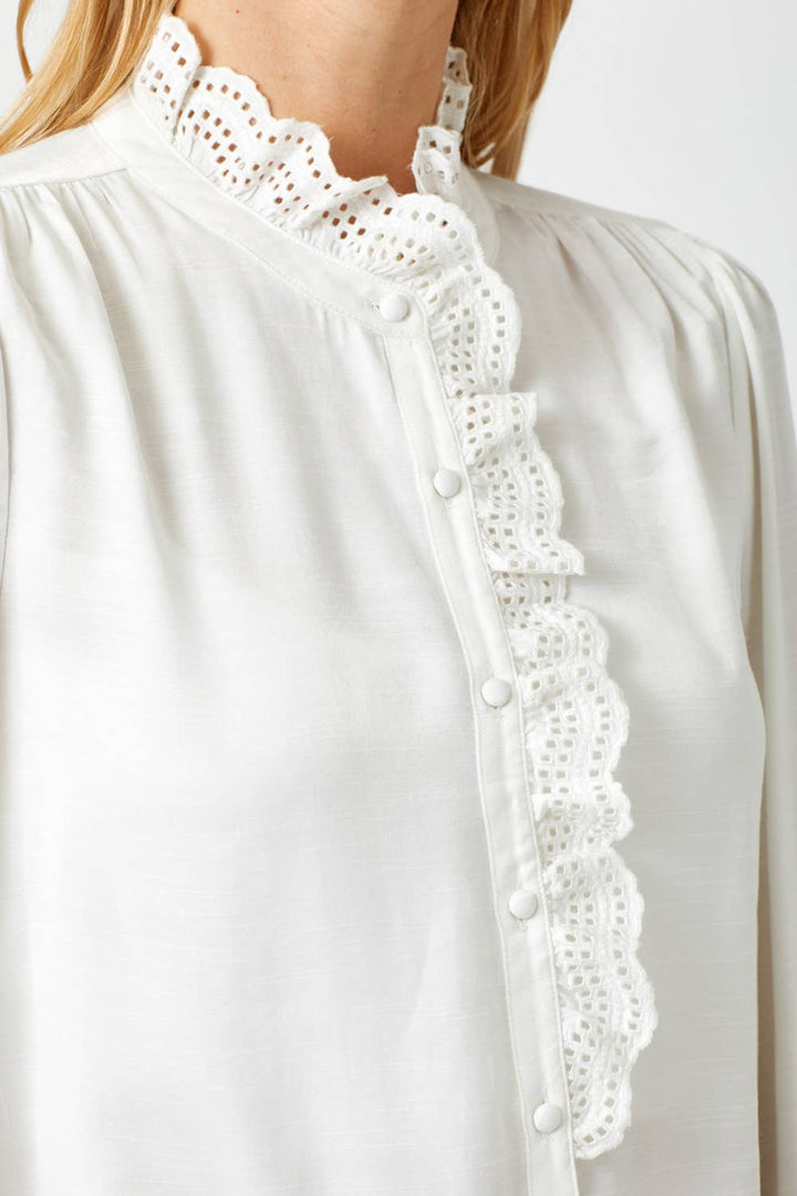 Career Goals Lace-Trim Blouse