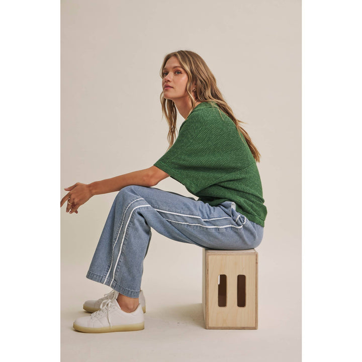 Easy Street Mineral-Wash Denim Track Pants