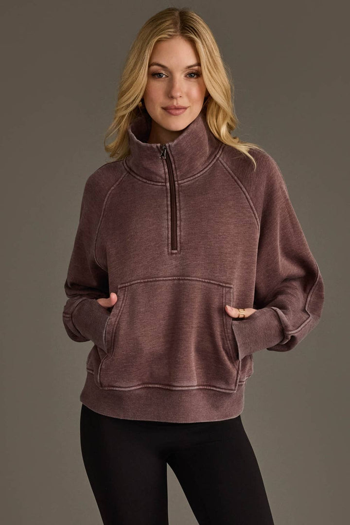 Cocoa-Cozy Quarter-Zip Sweatshirt