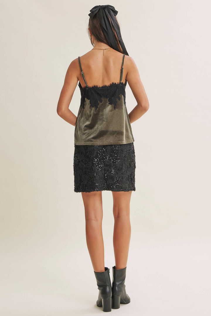 Velvet & Whispers Lace Cami - Champagne