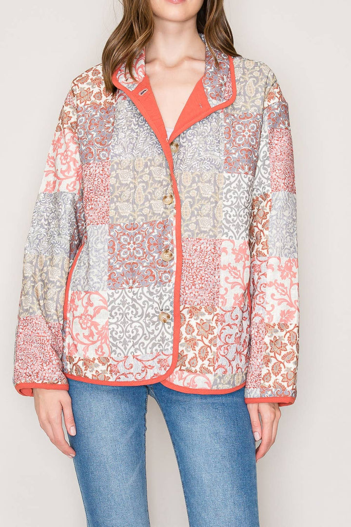 Charming Chapters Patchwork Print Jacket - Regular & Plus