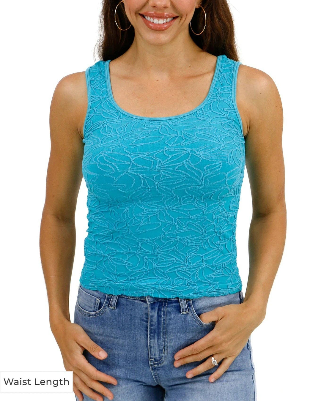 Grace and Lace Jacquard Brami Tank in Teal