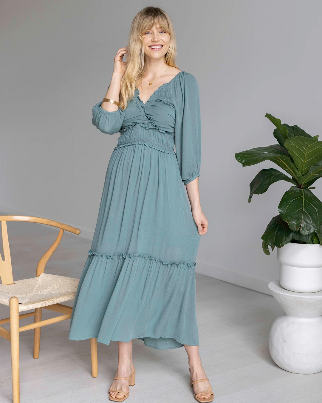 Destination Maxi Dress In Mineral Blue