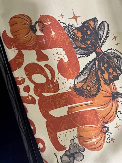 Fall Vibes Bow Pumpkin Graphic Tee - Beige