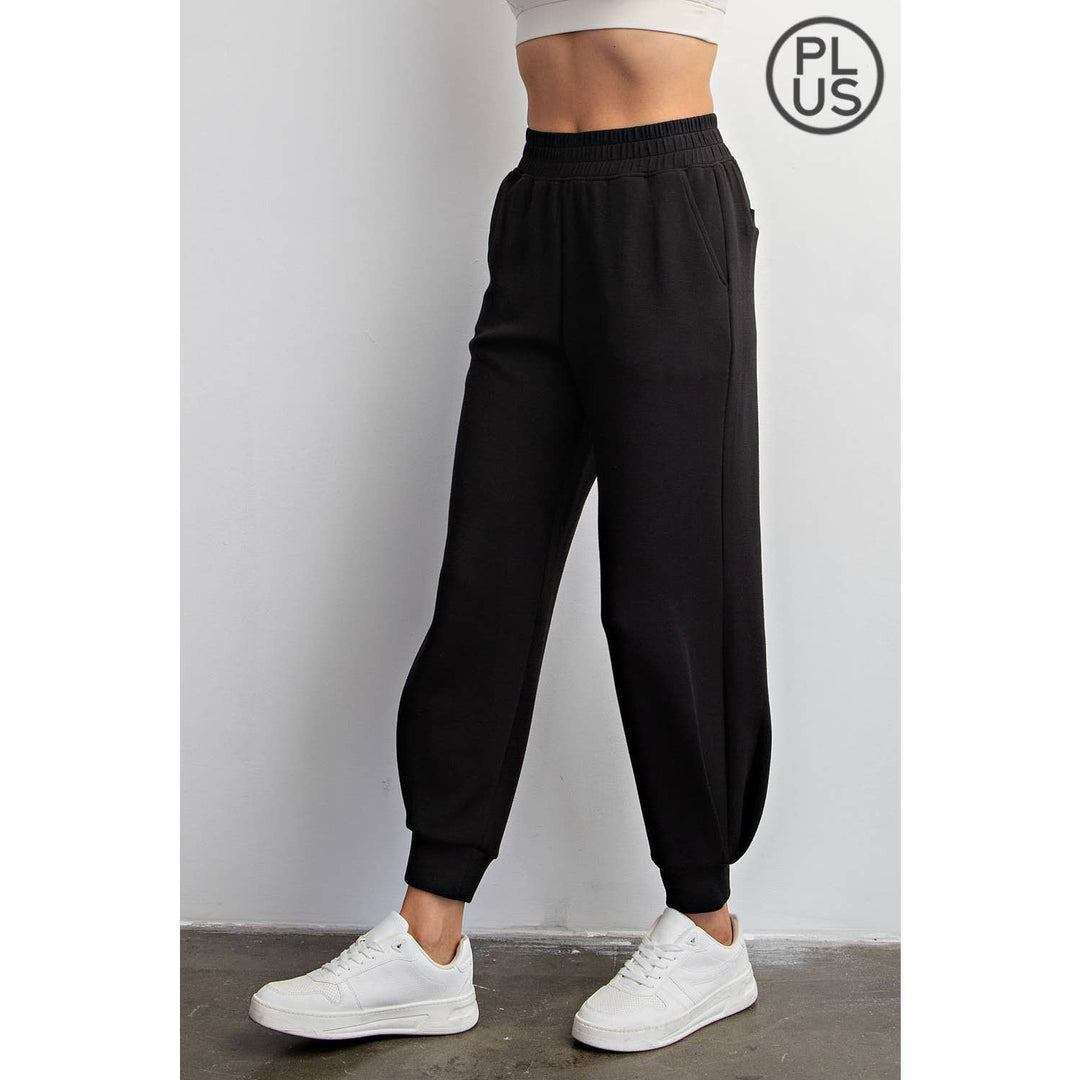 RAE MODE PLUS SIZE MODAL SCUBA FULL LENGTH JOGGER PANT - 3 COLORS