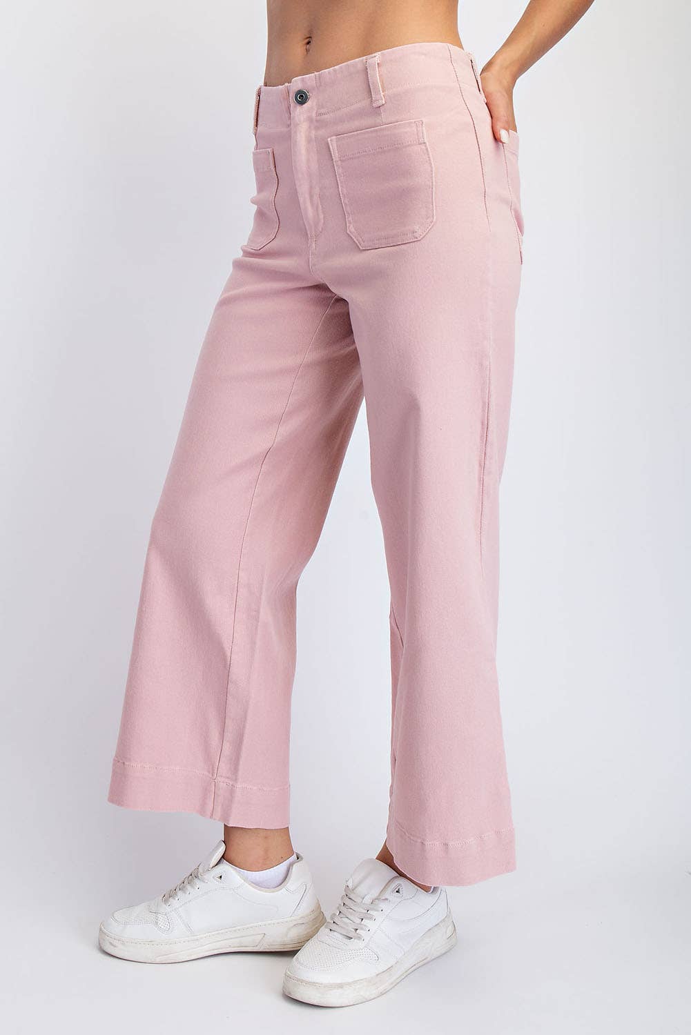 RAE MODE HEAVY COTTON TWILL CROPPED WIDE PANTS - TAUPE