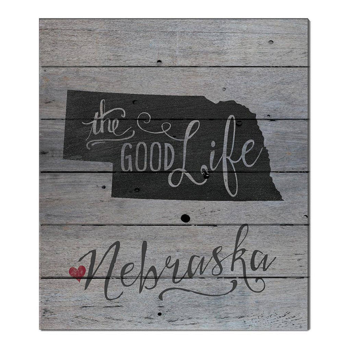 State Slogan Weathered Slat Sign Nebraska