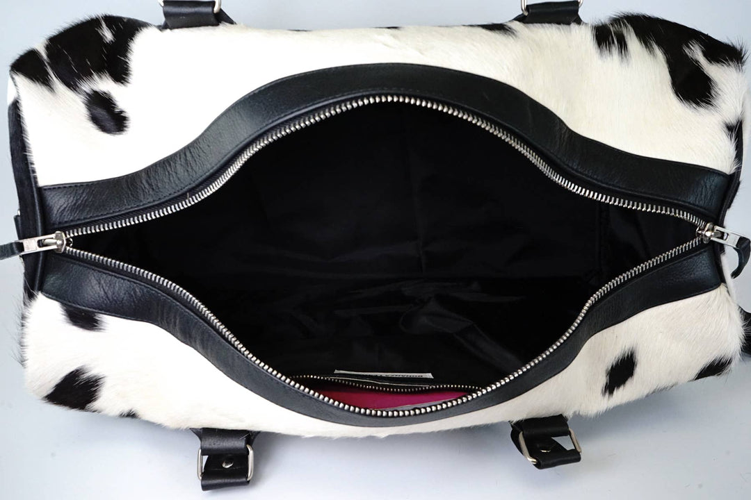 Cowhide Leather Weekender Duffel Carry On Bag