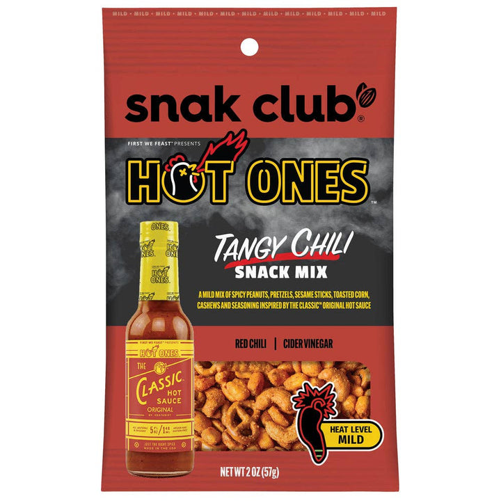 Snak Club Hot Ones Tangy Chili Snack Mix, 4.5oz Bag, 6ct