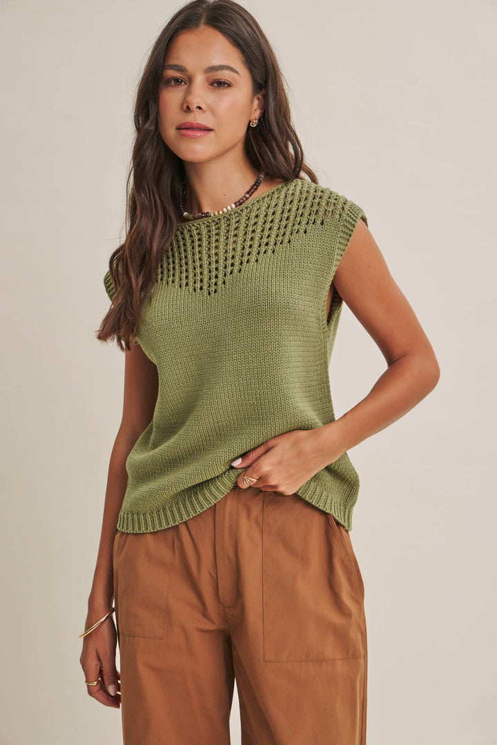 Weekend in Tuscany Open-Knit Sweater Top – 3 Colors
