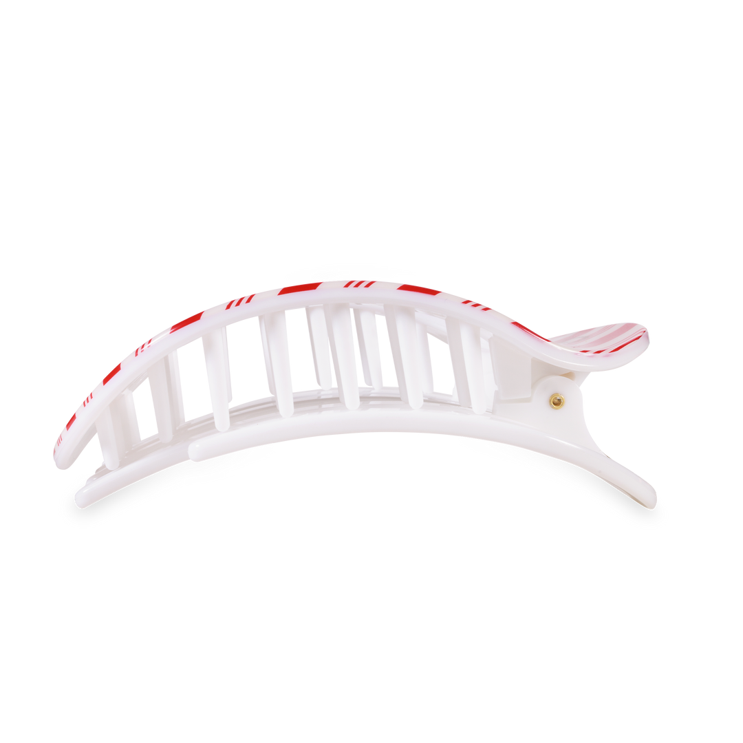 Flat Round Hair Clip | Large | Candy Cane Crush