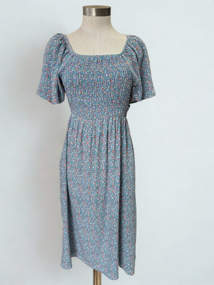 Wildflower Whimsy Smocked Midi Dress