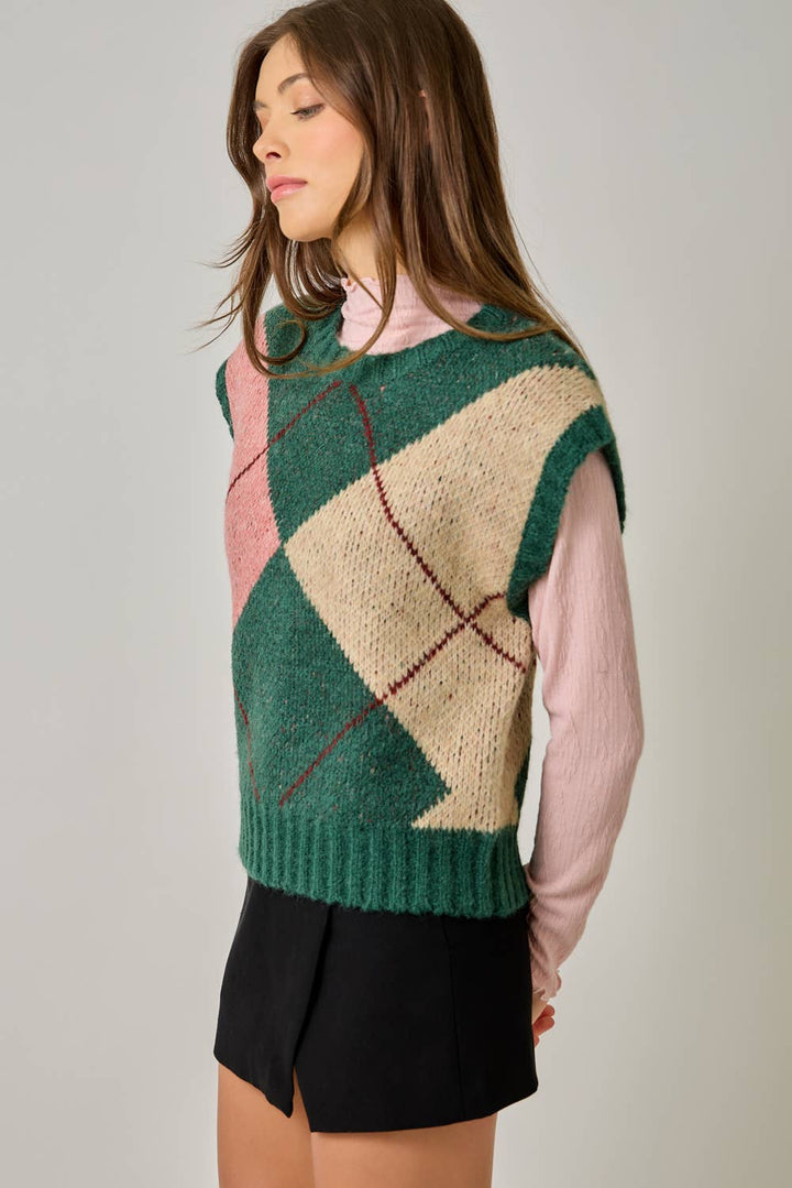 Campus Coffee Argyle Sweater Vest