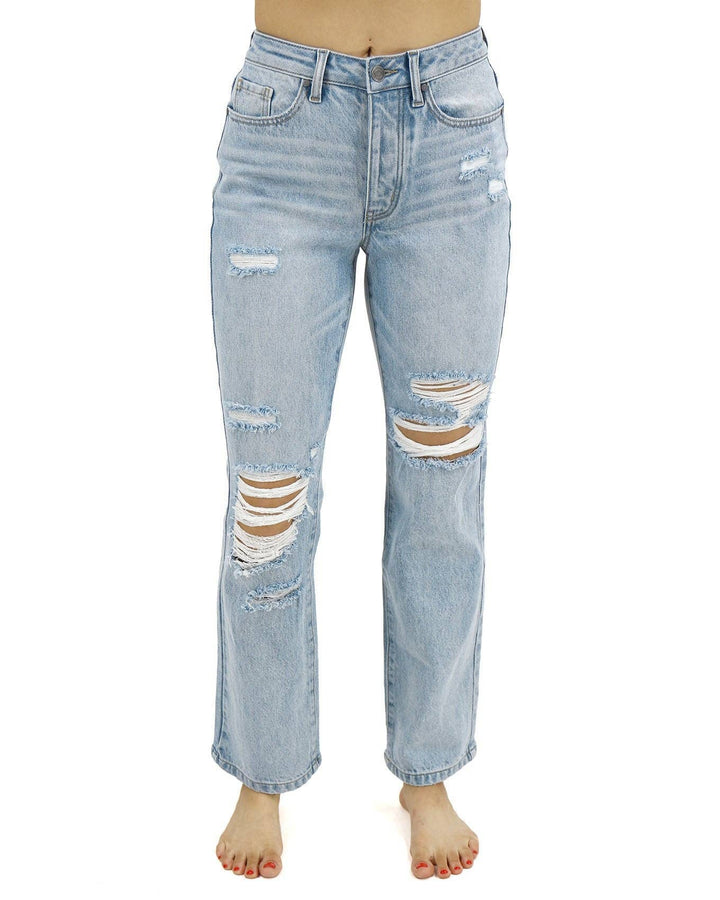 Stretch Mix 90's Jeans in Distressed Light-Wash