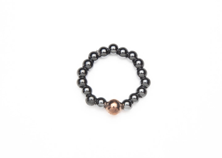 Black & Copper Ball Magnetrim Ring