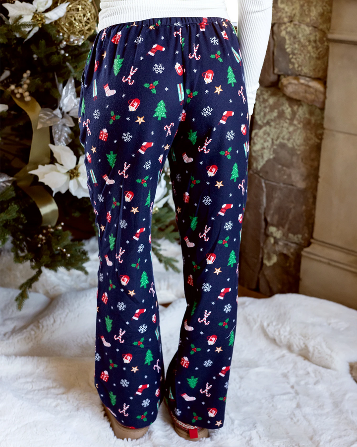 Flannel Christmas Pajama Pants in Navy