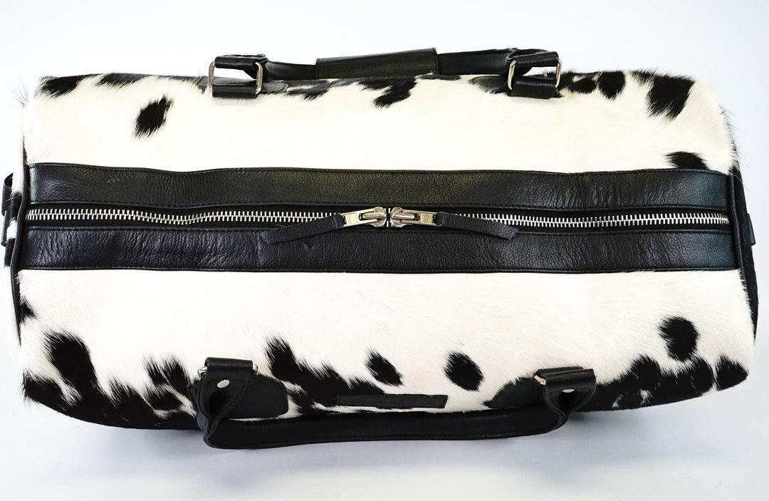 Cowhide Leather Weekender Duffel Carry On Bag