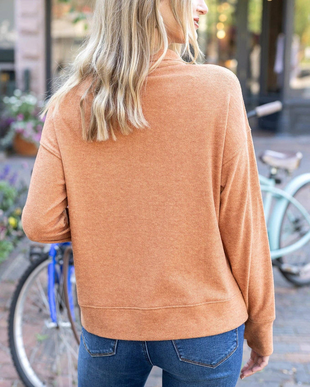 Grace and Lace Cool Day Quarter Zip Pullover in Harvest