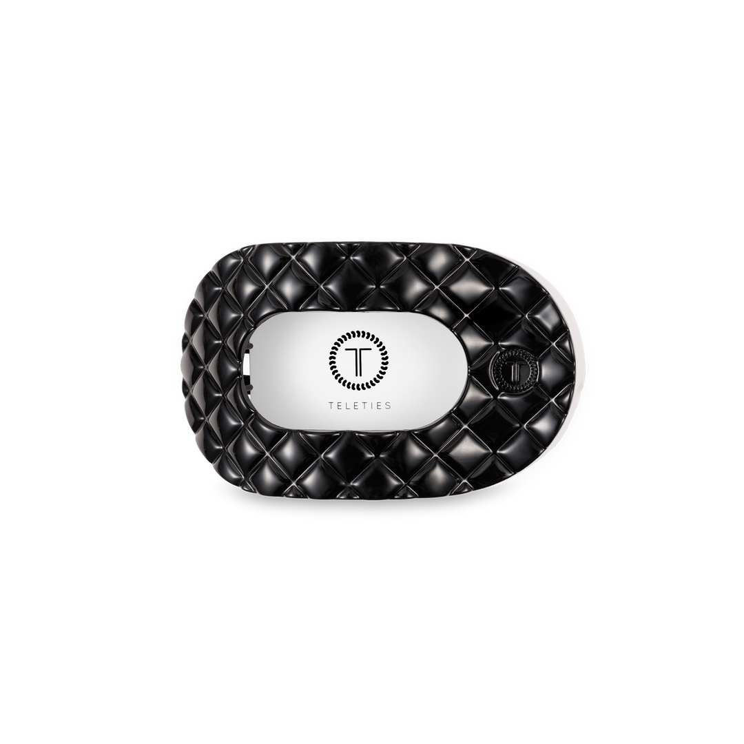 Flat Round Hair Clip | Small | Jet Black Quilted