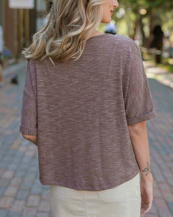 Pocket Sweater Tee In Mocha