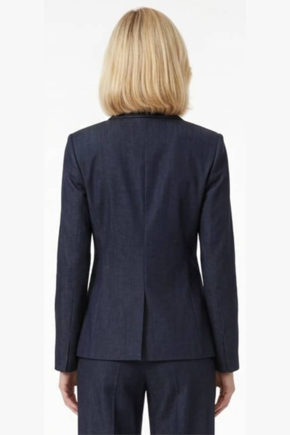 Zac & Rachel Notched Lapel Single Button Blazer - Dark Wash
