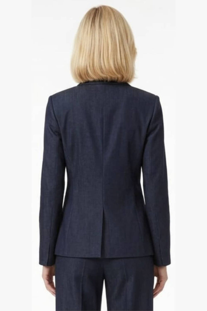 Zac & Rachel Notched Lapel Single Button Blazer - Dark Wash