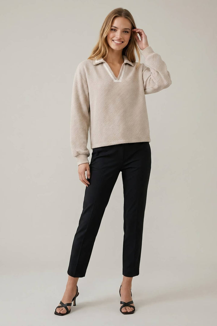 Mocha Moments Blanket Stitch Top