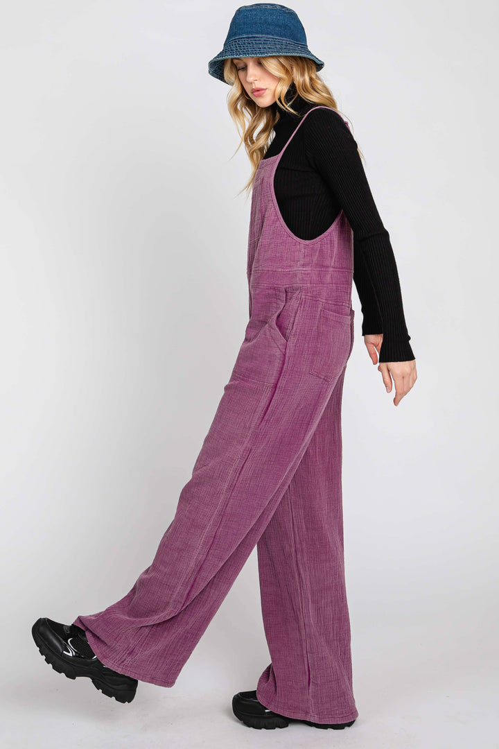 Washed Relaxed Jumper in Magenta