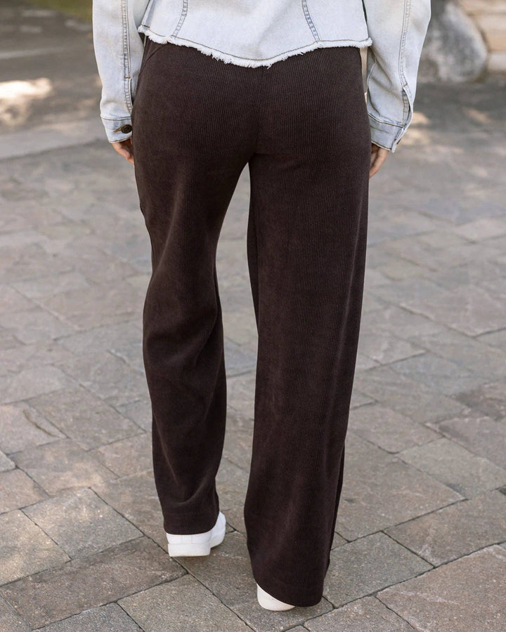 Corded Straight Leg Pants in Java