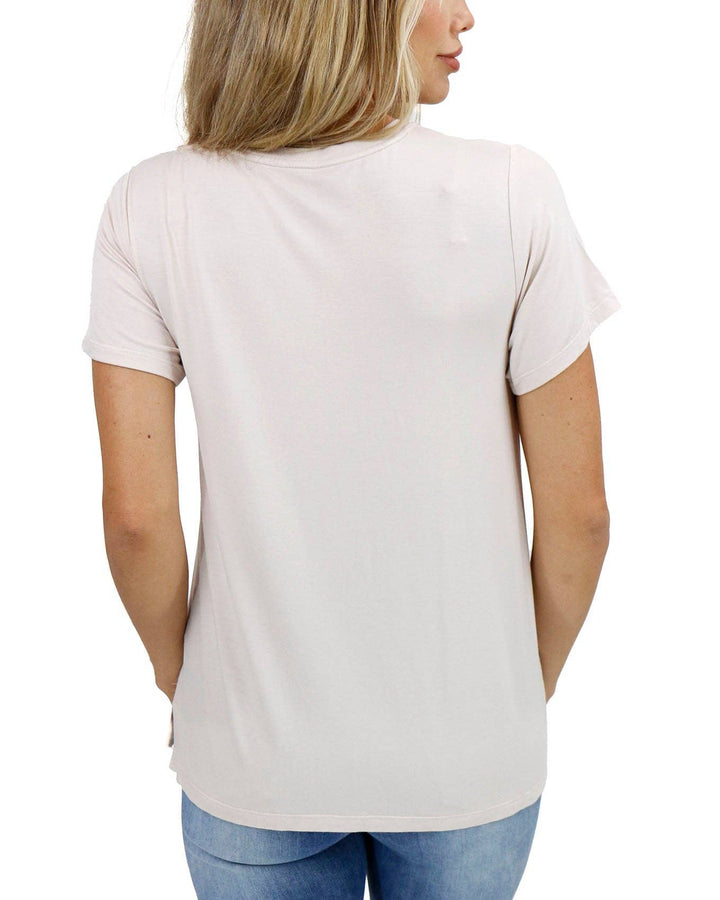 VIP Favorite Perfect Scoop Neck Graphic Tee - Scenic Watercolor