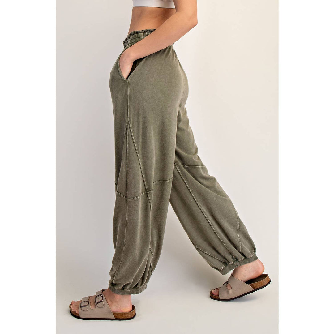 RAE MODE MINERAL WASHED TERRY BUTTER JOGGER PANTS - DUSTY PINK