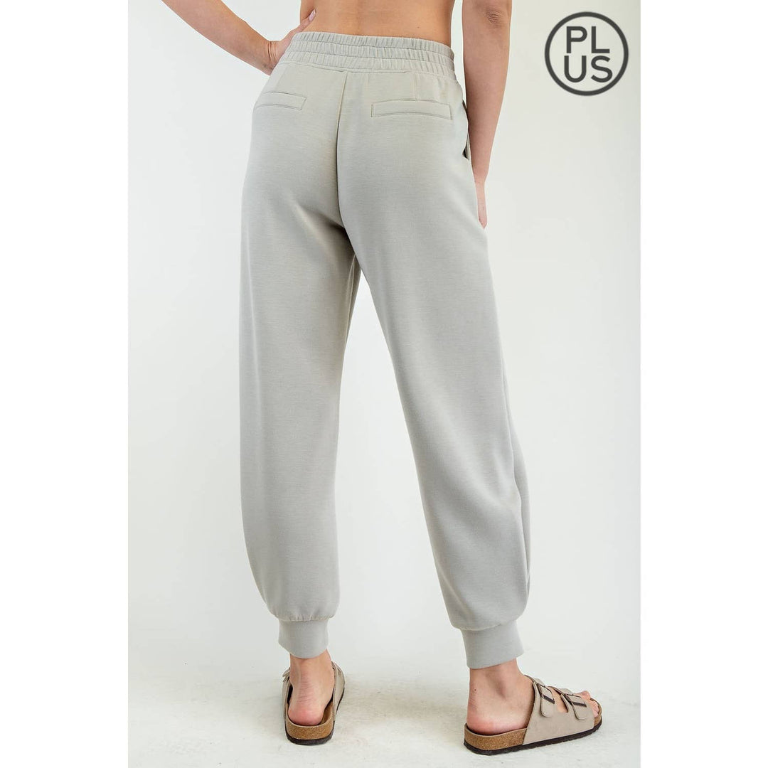 RAE MODE PLUS SIZE MODAL SCUBA FULL LENGTH JOGGER PANT - 3 COLORS