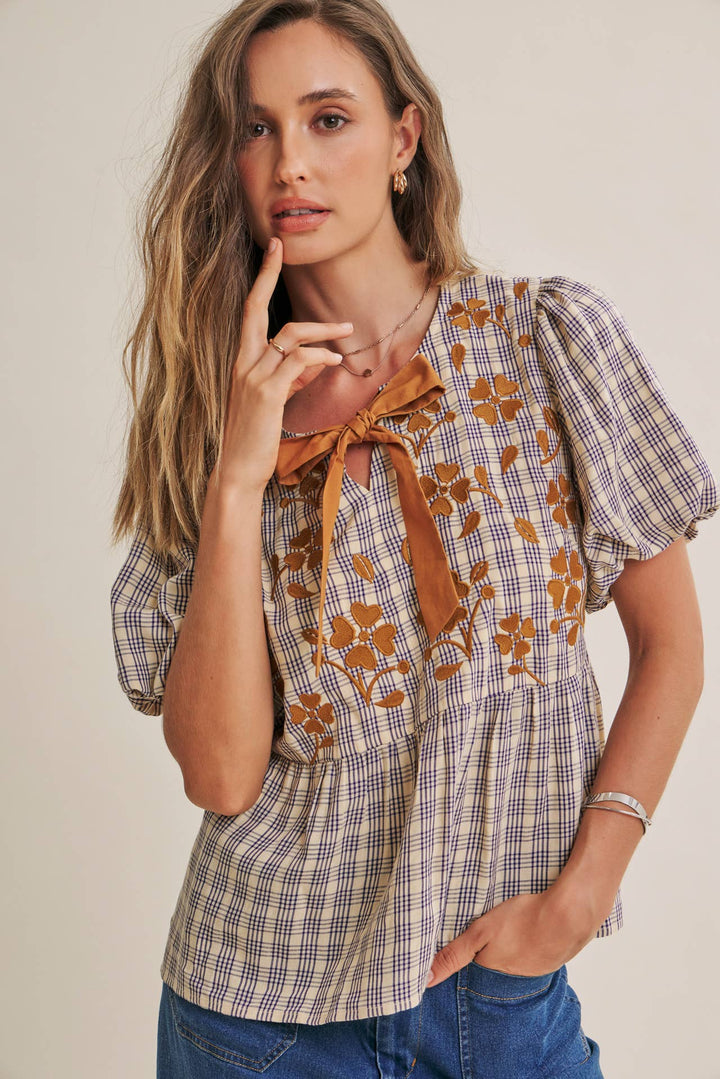 Country Charm Embroidered Blouse