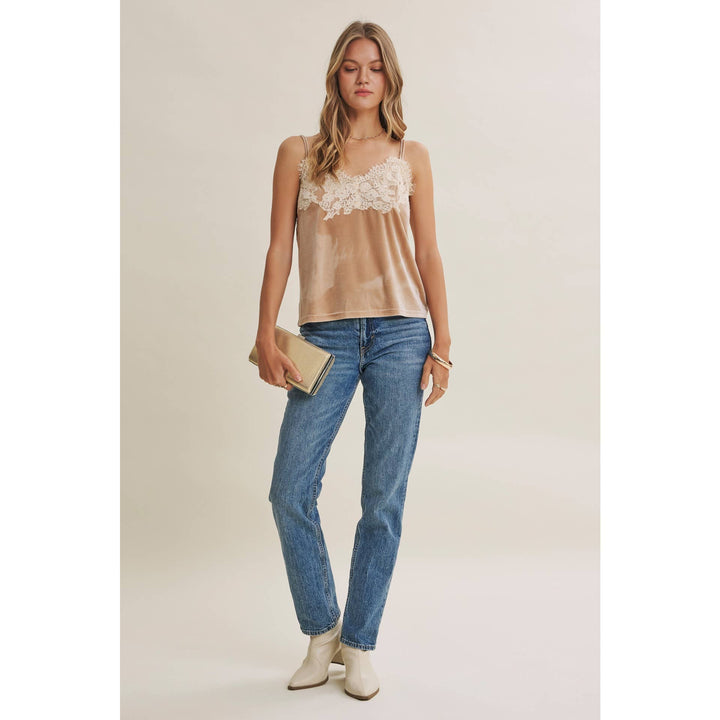 Velvet & Whispers Lace Cami - Champagne