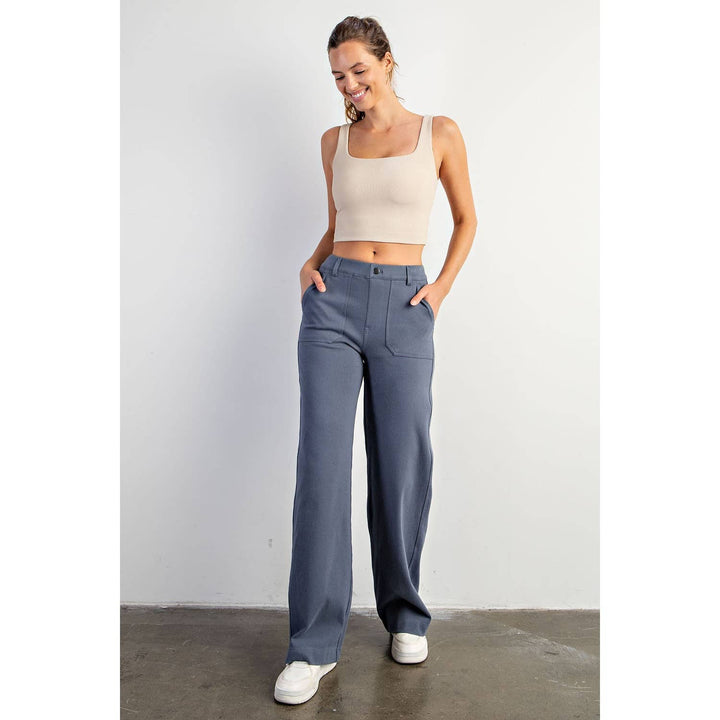 RAE MODE COTTON STRETCH TWILL WIDE PANTS - 2 COLORS