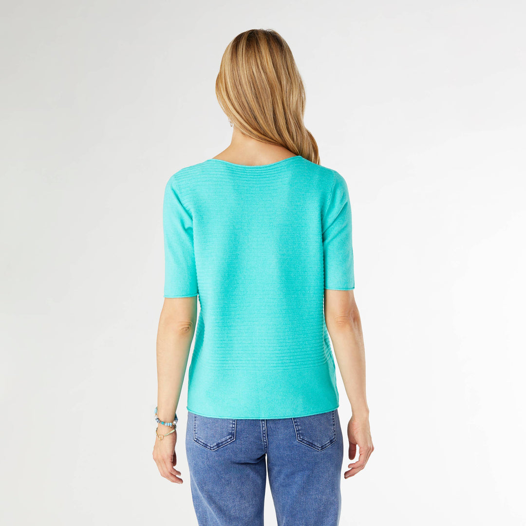 Lightweight Heavenly-Luxe Short Sleeve Top - Turquoise