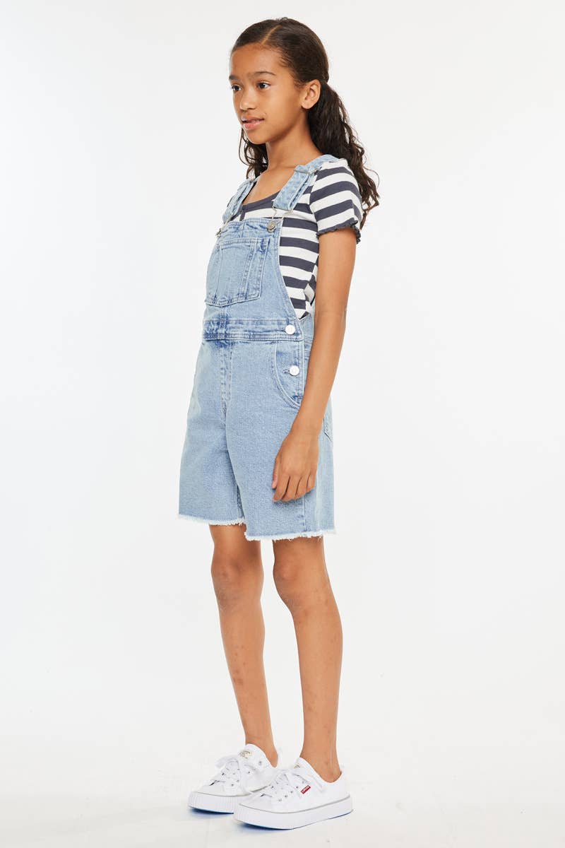 KanCan Kids' Overall Shorts - Medium Wash