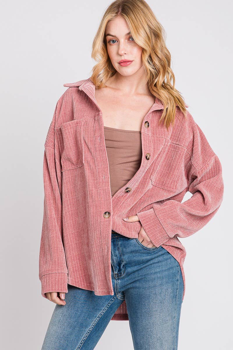 Soft Shirt Tail Shacket