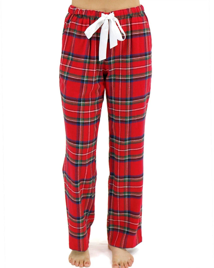 Flannel Christmas Pajama Pants in Red Plaid