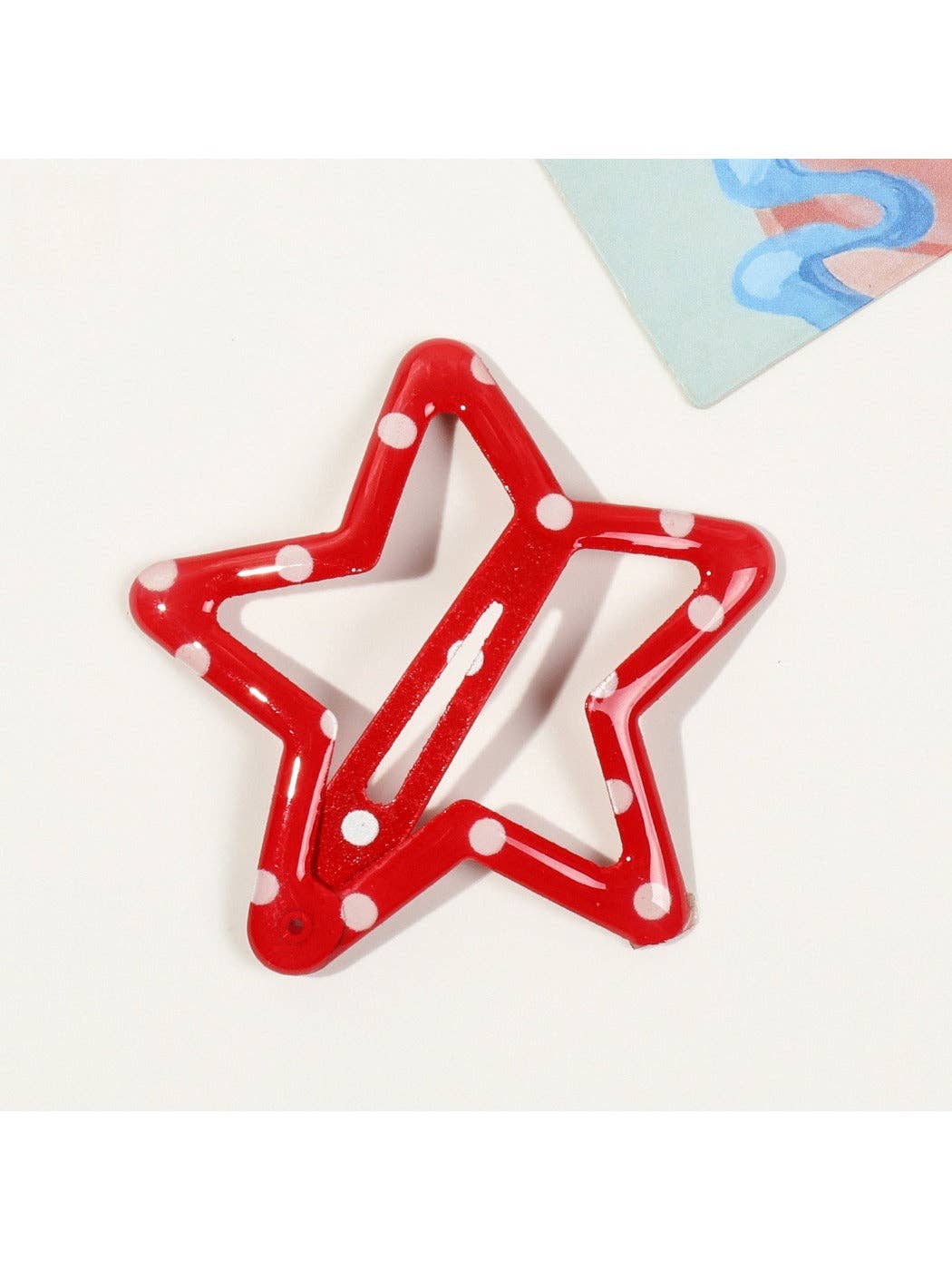Game Day Star Barrette Large - Red Checkered