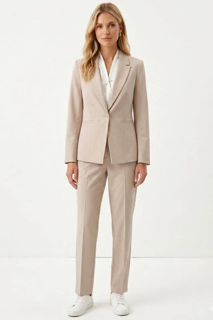 Zac & Rachel Slim Ankle Belted Pants - Pumice Stone