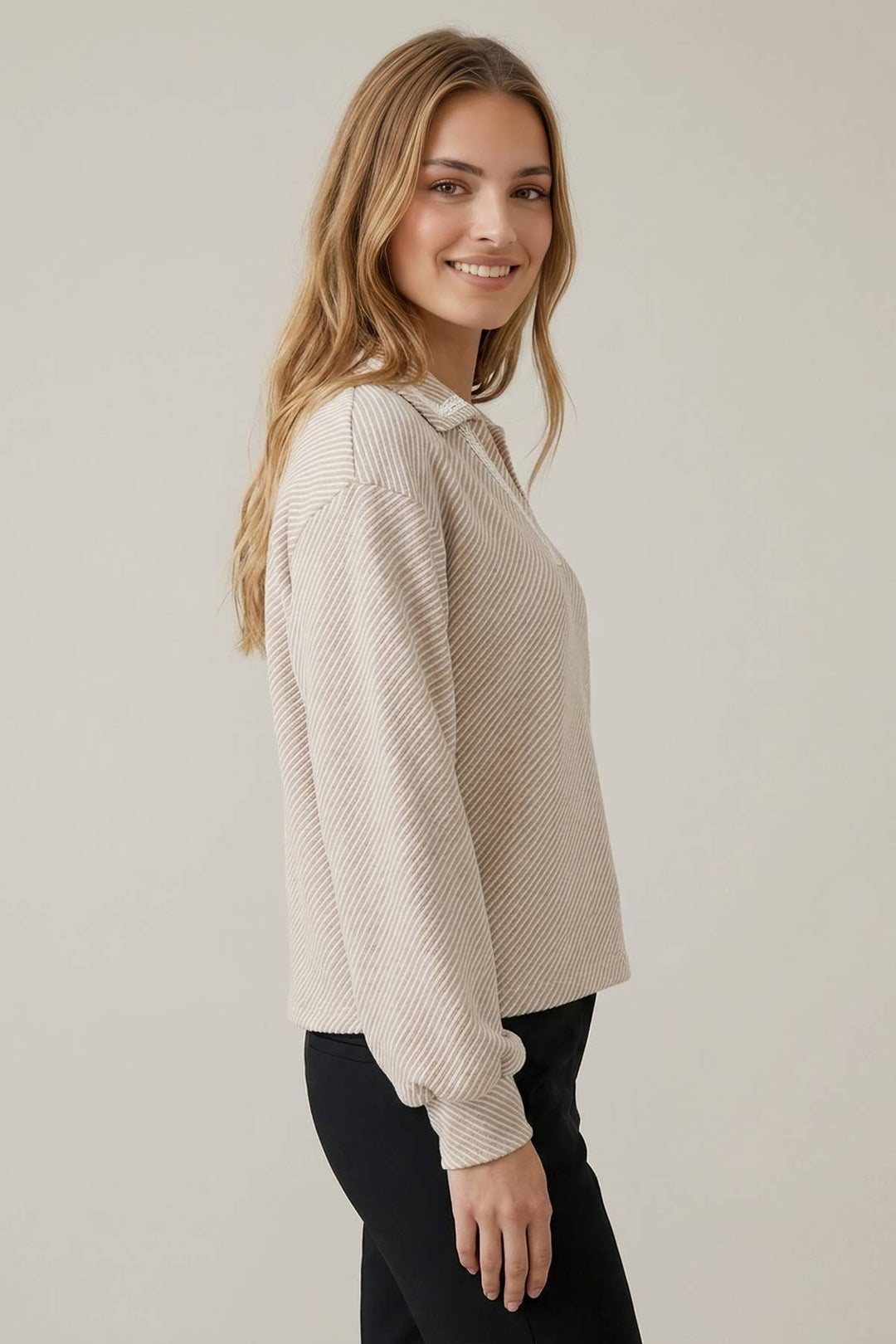 Mocha Moments Blanket Stitch Top