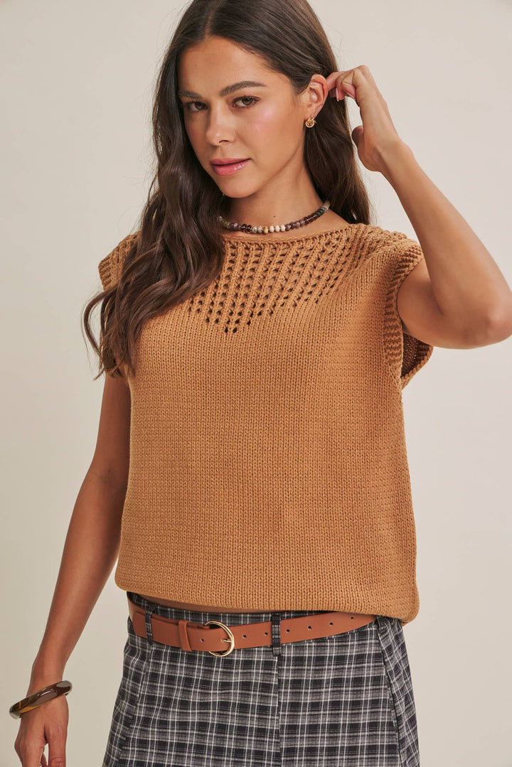 Weekend in Tuscany Open-Knit Sweater Top – 3 Colors
