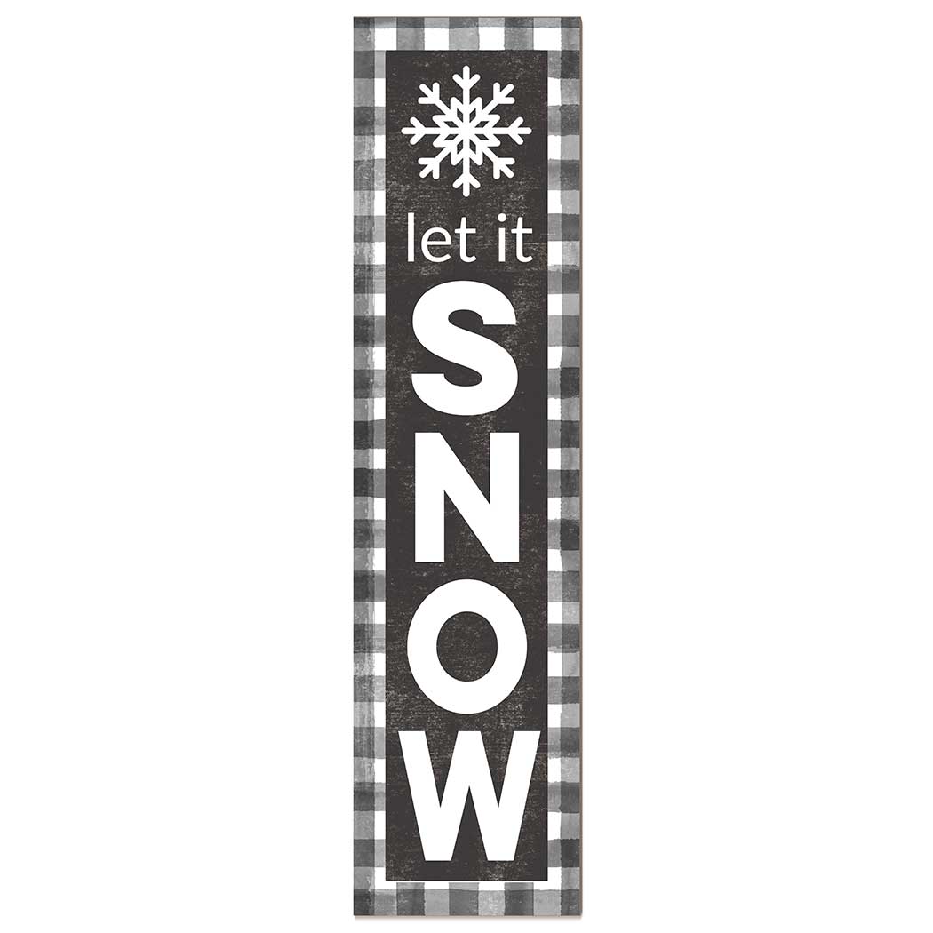 11x46 Buffalo Print Snowflake Let It Snow Leaner Sign