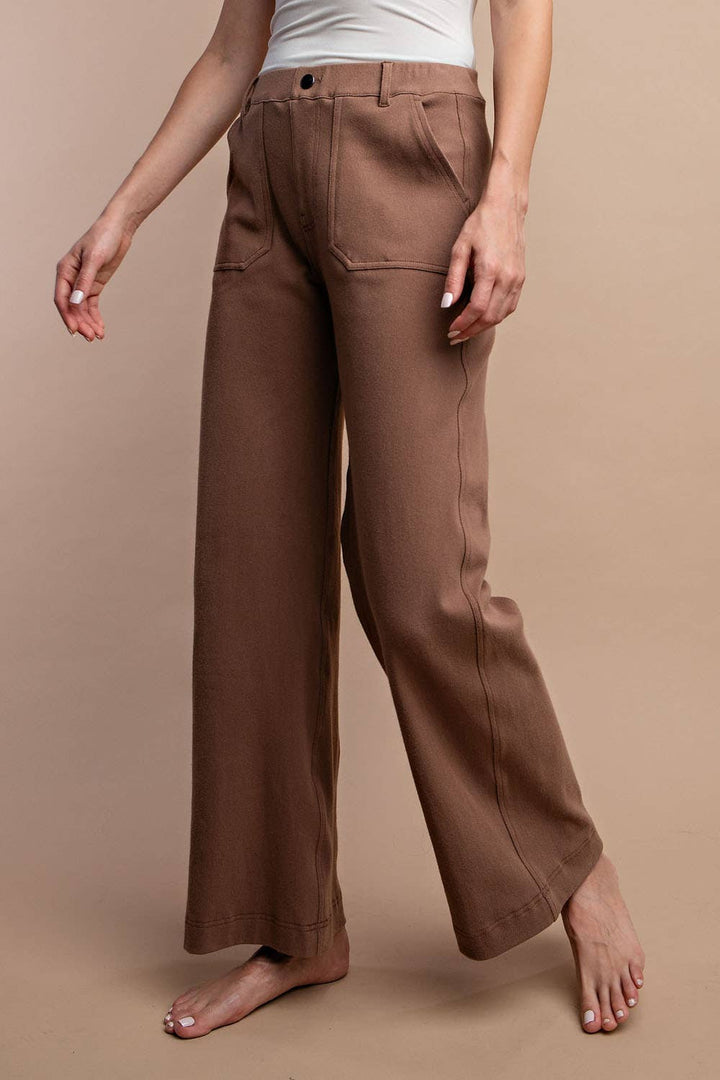 RAE MODE COTTON STRETCH TWILL WIDE PANTS - 2 COLORS