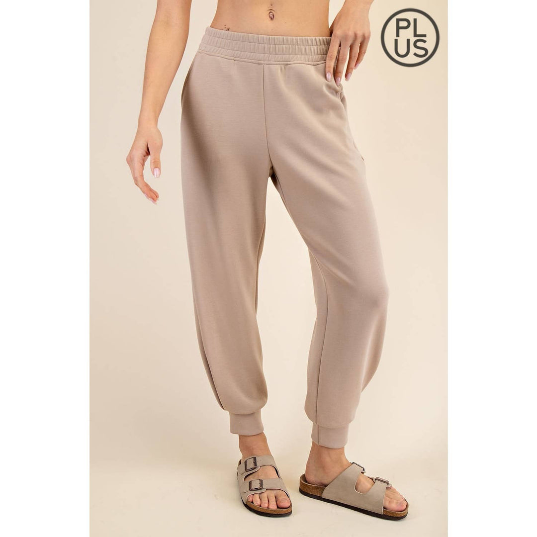 RAE MODE PLUS SIZE MODAL SCUBA FULL LENGTH JOGGER PANT - 3 COLORS