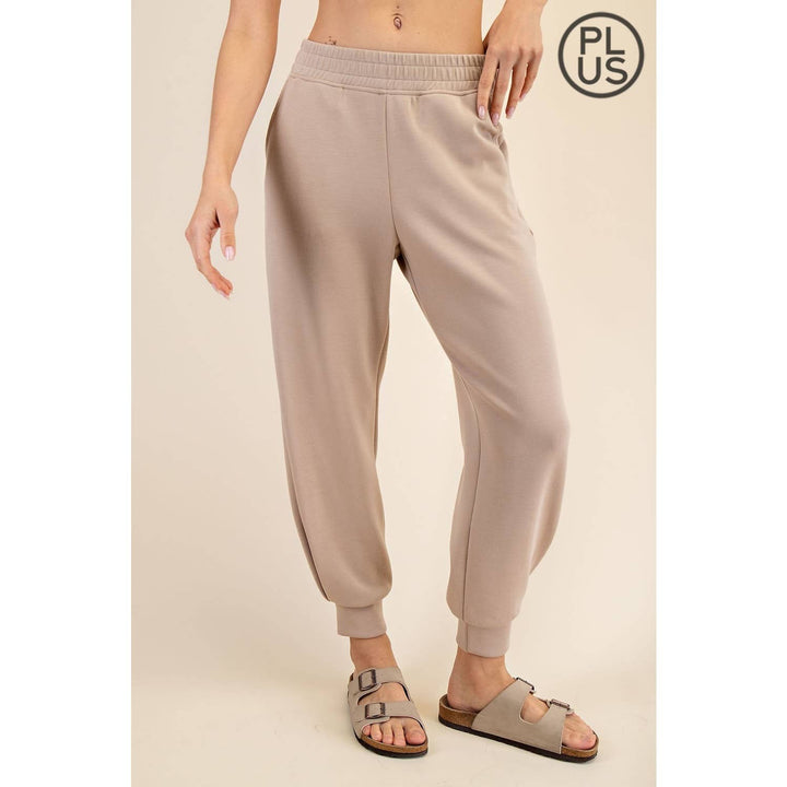 RAE MODE PLUS SIZE MODAL SCUBA FULL LENGTH JOGGER PANT - 3 COLORS