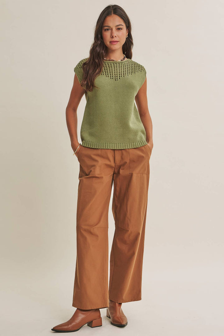 Weekend in Tuscany Open-Knit Sweater Top – 3 Colors