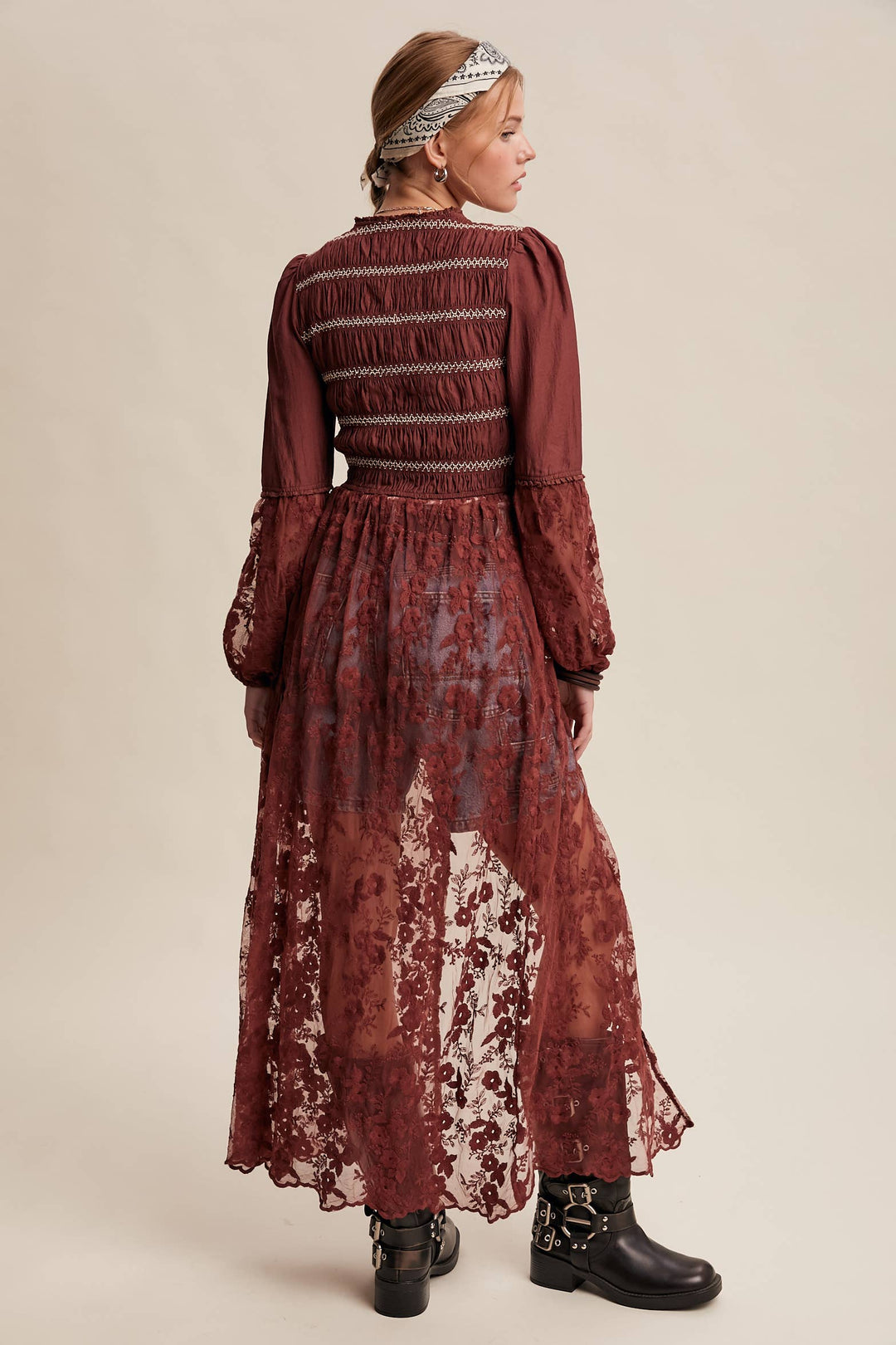 Prairie Romance Lace-Up Maxi Duster