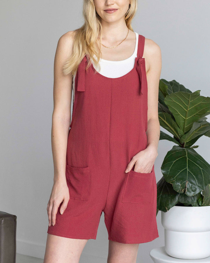 Easy Breezy Romper in Hibiscus